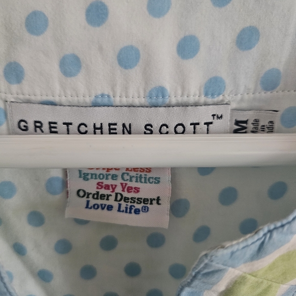 Gretchen Scott Designs White and Green Floral Tunic Size M - Picture 2 of 3